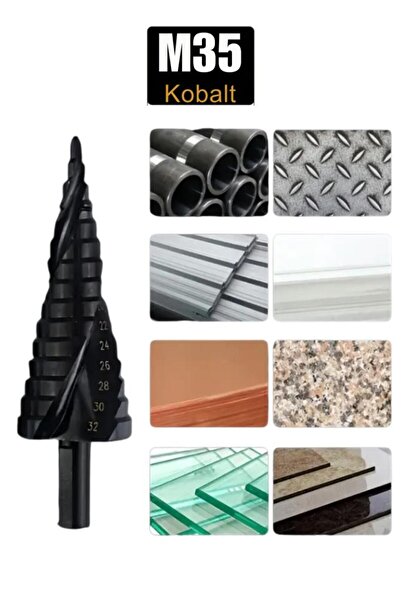 DepoMega 4-32 mm Krom Delici Kademeli Matkap Ucu %5 Kobalt M35 Özel Üretim