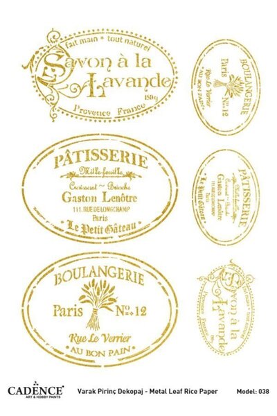 Cadence Gold Leaf Rice Decoapaj Paper - Model 38