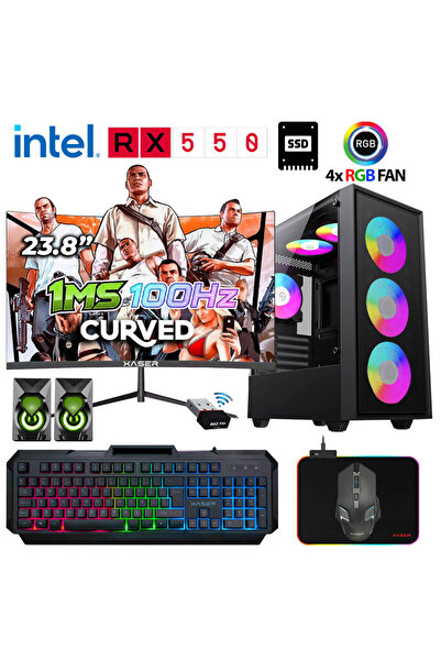 KİNGER KX210 i5 4570 16GB Ram 1TB SSD 4GB RX550 23.8" 100Hz Curved Masaüstü O...