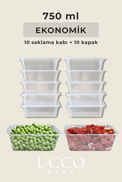 UCCO 10 Pieces 750ml Storage Container Set – Plastic Freezer Containers, Food Storage, Meal Prep & Kitchen Organization Boxes