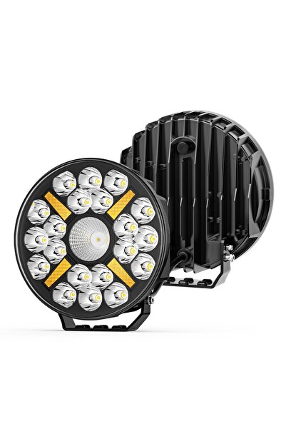 DEKOHOP Kamyon Tır 9 İnç Sis Farı Tepe ve Tampon Lambası 100 W Projektör Lamba Gündüz Led DRL Sarı ve Beyaz