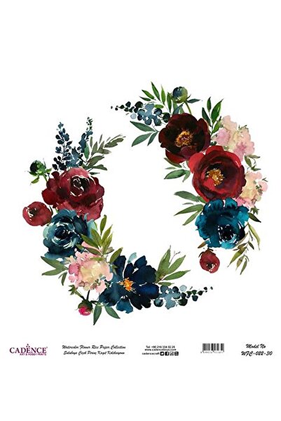 Cadence Watercolor Flower Rice Decoupage Paper - Wfc-022