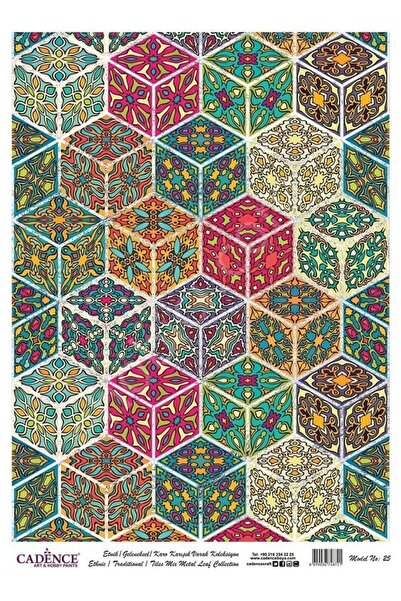 Cadence Patterned Silver Foil Rice Decoapaj Paper - Model 025