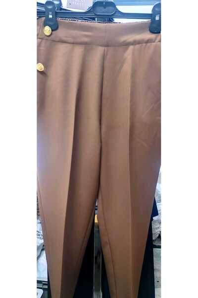 HANIMCA GİYİM Very Stylish Seasonal Pants with Side Pockets and Button Detail