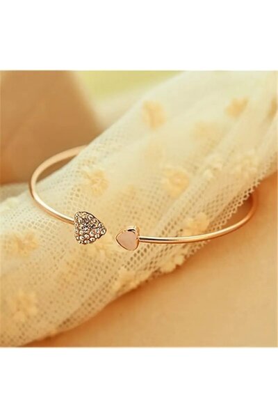 OEM Brățară Inima Dragostei Tale cu Cristale Zirconia, Plăcată cu Aur 14K, Stil Deschis Elegant