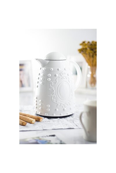 Genel Markalar 1 LT Isı Yalıtımlı Çay Ve Soğuk Su Termosu Beyaz (12 Saat Sıca...