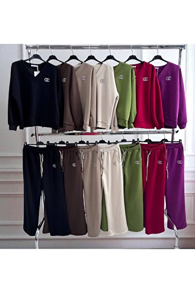 MAXORA SHOP Fine viscose suit with anchor and shiny rhinestone detail