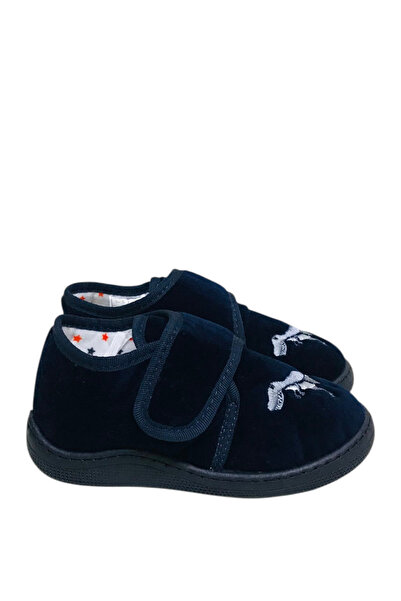 Stella Pendenza Παιδικές παντόφλες Unisex Navy Blue Dinosaur Kids με Velcro Άνετη αντιολισθητική σόλα για το σπίτι KP-2010