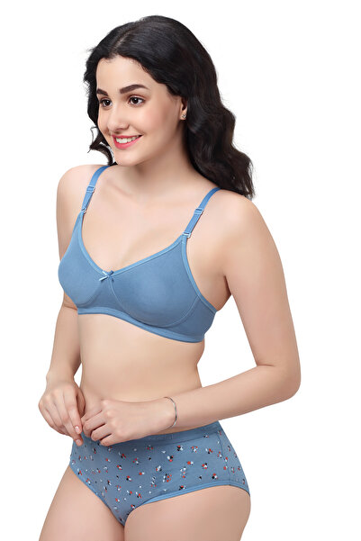 RAJNI Women's T-Shirt Bra PolyCotton Soft Remvable Padding Seamless Medium Coverage WireFree