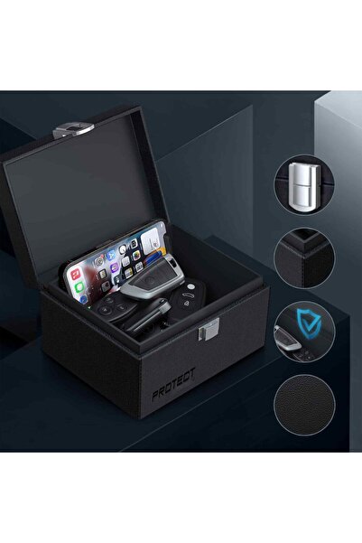 zola Anti-theft box set, RFID key fob case, 10kHz-30GHz signal blocking, card holder, 18x13x11 cm
