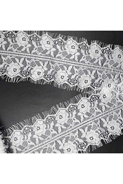Mutkin Sakallı Dantel (KOD A022) ENİ 11 Cm En 1 ADET 3 Metre BEYAZ -Giyim Aks...