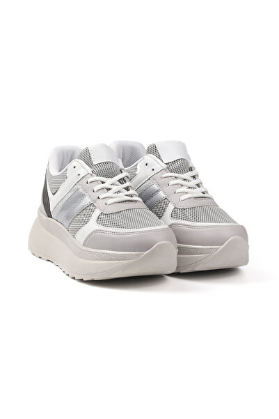 KAJILA Women's Ice Gray Glitter Sneaker Lightweight Orthopedic Daily Sports Shoes