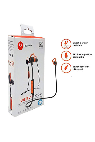 Motorola VerveLoop Super Light, Wireless, Splash Resistant Stereo Earbuds (Orange)