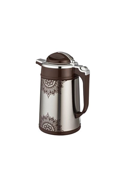 ORIAN 1 liter brown decorated steel thermos