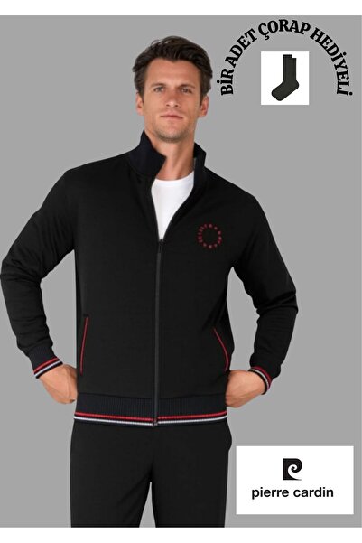 Pierre Cardin Seasonal Zippered & Pocketed Straight Leg Tracksuit Set Th0Clvr25Pcvr