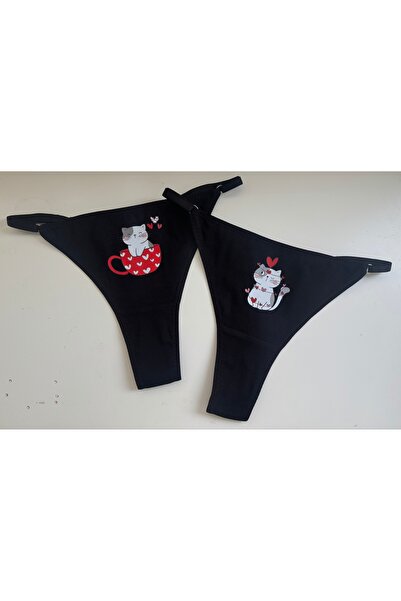 selenesilhouettes KEDİ BASKILI İÇ ÇAMAŞIRI