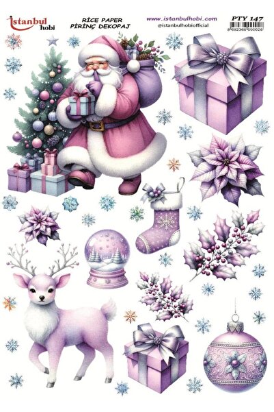 İstanbul Hobi ورق ديكور نحاسي 30×42 سم PTY-147 لعيد الميلاد