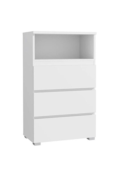 SERSIMO Chest of drawers with 3 drawers and open shelf Neo 03, 65x37x106 cm, matte finish, white