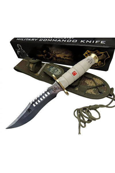 pazarella Halmak Beyaz Kurt Tırtıklı Oluklu 30 cm Kamuflaj Kılıflı