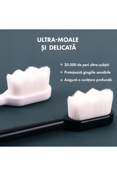 Onuvio Set of 9 NanoClean™ toothbrushes with 20,000 ultra-soft bristles, for sensitive teeth and gums
