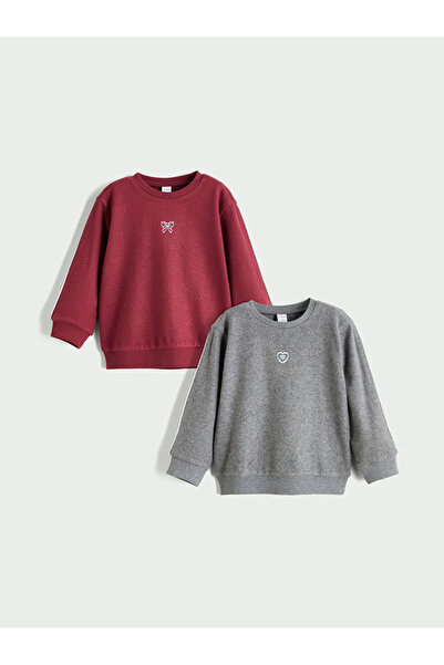 LC Waikiki Timeless Recommendations from Timeless Store |   Crew Neck Girl's Sweatshirt 2-Pack