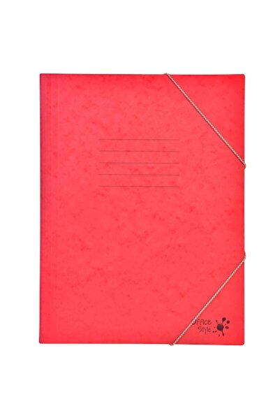 SHOPIENS Cardboard folder Office Style with elastic, red, 25.5 x 34.5 cm