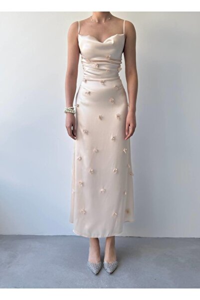 aruz moda giyim & ayakkabı Dora Çiçek Detaylı Elbise