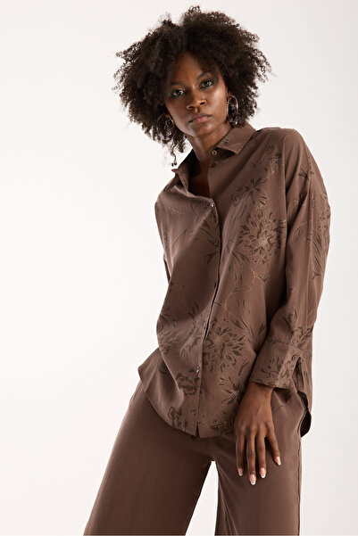 DeChival Women's Shirt and Casual Suit - Pants and Shirt Two-Piece Set - Long Shirt Suit