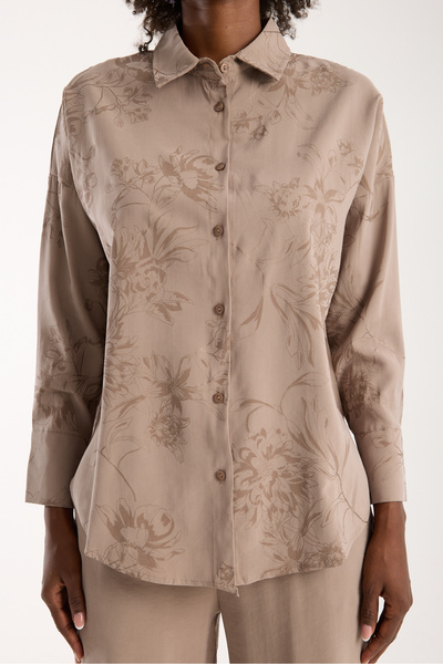 DeChival Women's Shirt and Casual Suit - Pants and Shirt Two-Piece Set - Long Shirt Suit