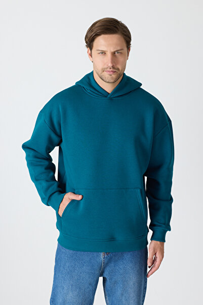 Windy Island Ανδρικό φούτερ oversized 100% βαμβακερό με μαλακή υφή Basic K με κουκούλα