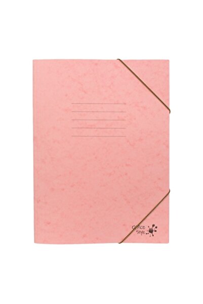SHOPIENS Office Style Salmon Cardboard Folder, 25.5x34.5 cm, Elastic