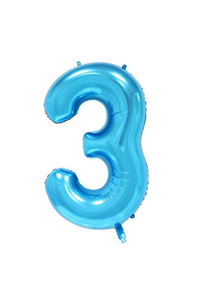 Flippy Balon din Folie Flippy, Cifra 3, 81 cm, Pentru Aer sau Heliu, Albastru