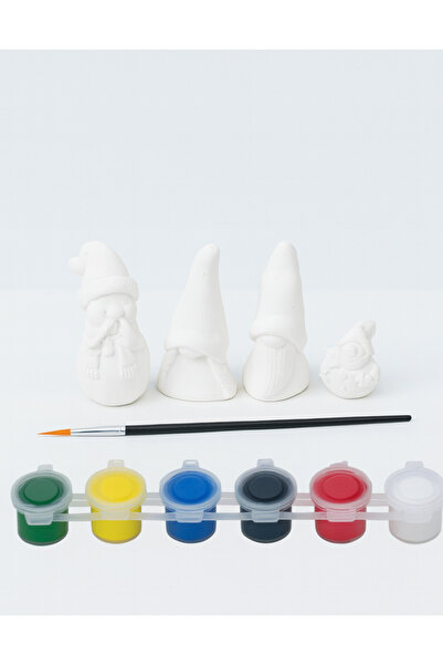 ehobici Taş Boyama Seti Cüce ve Kardan Adam 6 Renk Akrilik Boya 5ml + Fırça