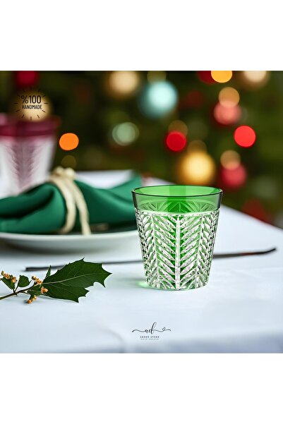 AKDEN STORE Kristal Dekor Renkli Su Bardağı 6'LI 275ml Takım