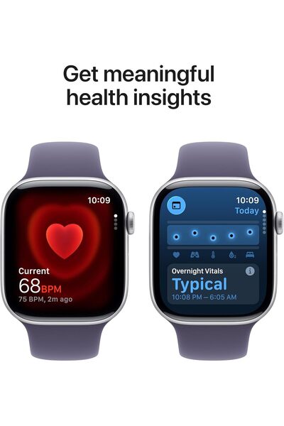 Apple Watch Series 11 GPS 42mm Silver Aluminium Case with Purple Fog Sport Band - S/M