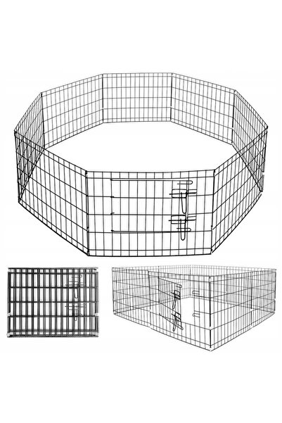 SERSIMO Cușcă pentru animale de companie, fier, formă configurabilă, cu ușă de acces, XL, 120x120x47cm, neagră