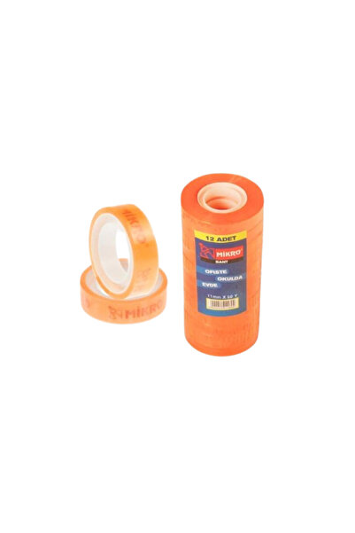 Mikro 12Pcs 11mm X 50m Clear Office Cellophane Money Tape