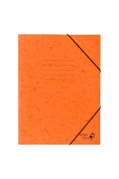 SHOPIENS Office Style Cardboard Folder with Elastic, Orange, 25.5x34.5 cm