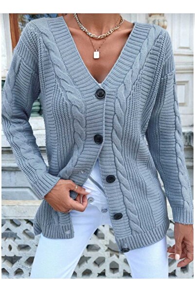 FIRAT KADIN KAZAK V YAKA TRİKO HIRKA