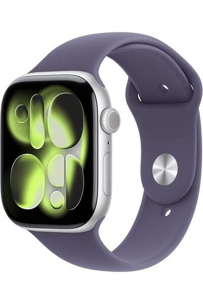Apple Watch Series 11 GPS 42mm Silver Aluminium Case with Purple Fog Sport Band - S/M