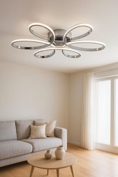 Luzarana Krom Renk Modern Tasarım Yatak Odası - Salon - Mutfak Gün Işığı Ve B...