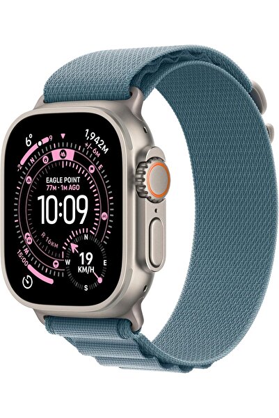 Apple Watch Ultra 3 GPS + Cellular 49mm Natural Titanium Case with Light Blue Alpine Loop - Large