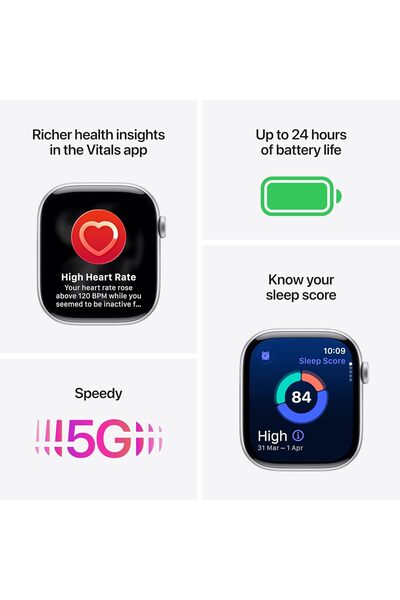 Apple Watch Series 11 GPS + Cellular 42mm Space Grey Aluminium Case with Black Sport Band - S/M