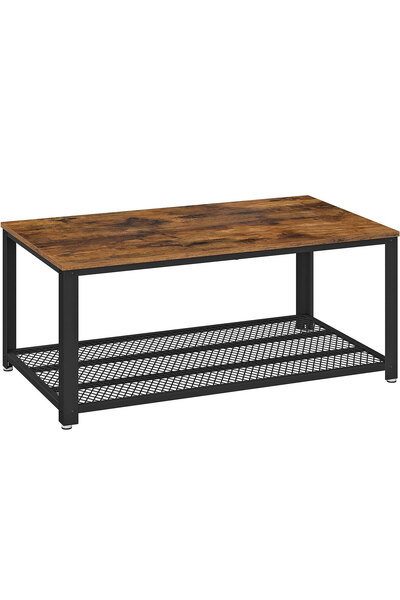 VASAGLE Masă de cafea, cu cadru metalic, raft de depozitare, pentru sufrageri...