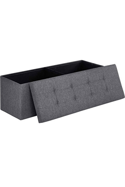 SONGMICS Folding stool with soft seat, 131 liters of storage space, maximum 300kg, 110x38x38cm