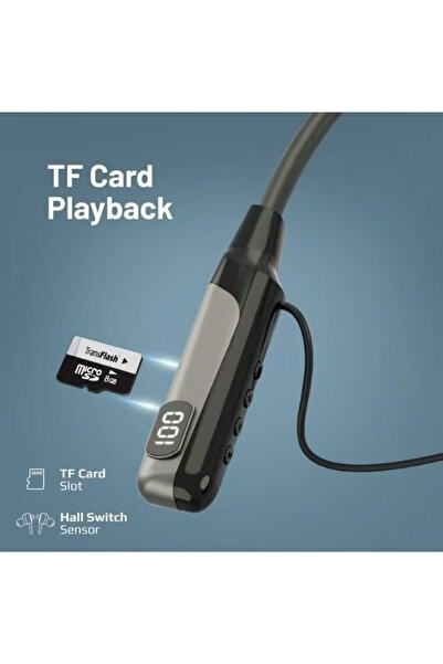 Promate Wireless Neckband Earphones High Bluetooth 5.0 with TF Card Reader 70Hrs Playtime Blend Grey