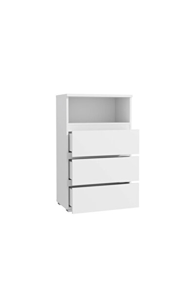 SERSIMO Chest of drawers with 3 drawers and open shelf Neo 03, 65x37x106 cm, matte finish, white