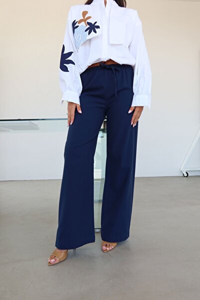 Özge Özgenç Comfortable Trousers with Elastic Waist