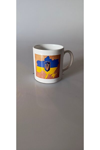 miras home Ukraine Flag and Map Printed Mug Cup, Ukrainian Souvenir Mug Cup