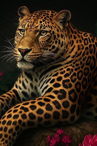 3D ELSE HALI Leopard Rose Patterned Single Pique Set Bedspread